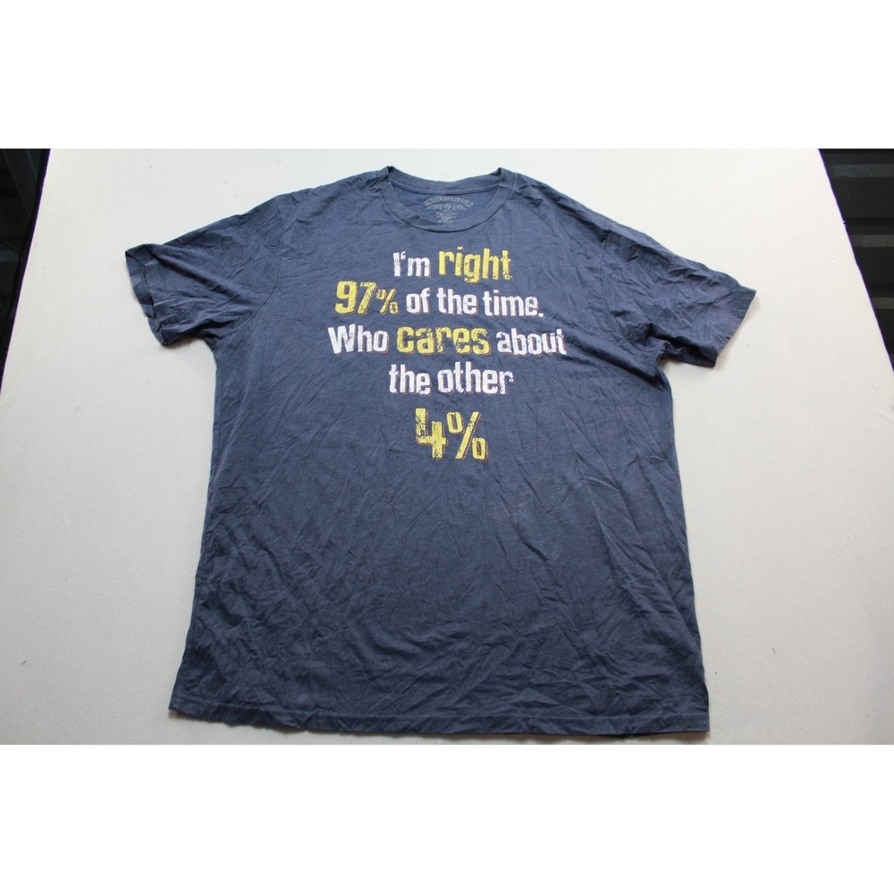 Humoristees Graphic Tee Men Extra Large Blue Excellent 97% Right Sarcastic Shirt